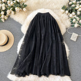 Sweet Lace Hook Flower Butterfly A-Word Dress Dress 2025 Spring And Summer New Long-Skinny Dress Girl With High-Waisted Slimming Half-Dressed