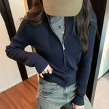2026 Early Spring Simple Atmospheric Solid Color Pit Knitted Shirt Jacket Early Autumn New Coat Woven Cardigan Niche Wear