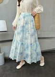 Korean New French Style Wears Advanced Temperament To Reduce The Age To Show Thin Purple Broken Flower Skirt