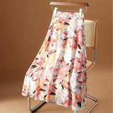 Oil Painting Style Half Dress Women's Spring And Summer 2025 New Hanging Flower Skirt High Waist Thin A Word Chiffon Skirt Long