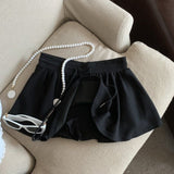 Black Short Skirt Ballet Style 2025 Summer New Women's A Skirt Skirt High-Waisted Skirt Skirt Skirt Tide