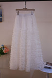 Real Shooting Autumn And Winter New 2025 Korean Original Heavy Industry Thousand Layer Wooden Ear Cake Skirt Beautiful Long Pony Dress