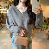 High-End Sense With The Waist V-Neck Knitted Bottom Shirt Women's Autumn And Winter 2025 New Beautiful Beautiful Beautiful Korean Top