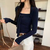 Temperament Square Tie Design Feel White Inside The Bottom Shirt Women's Autumn And Winter 2025 New Long-Sleeved T-Shirt Short Top
