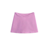 Thai-Style Vintage Babes Luy V-Shaped Design Kitted Short Skirt Woman With Seat Pants Tidive Short Skirt Summer