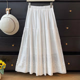 French Heavy Industry Embroidered Three-Dimensional Flower Half-Dress Girl Spring 2025 High-End Temperament Folding Large Umbrella Skirt Tide