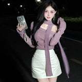 Pure Net Yarn Version Of The Simple Long-Sleeved Bottom Shirt Women's Autumn 2026 New Ribbon Slim Age T-Shirt Top