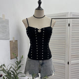 ïÎÀ± Tie Red Sling Vest With Chest Cushion Hollow Hook Buckle Rivet Back Through The Rope Tie 6270