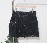 Three-Dimensional Flower Composite Lewd Skinny Dress Hip Skirt Women Summer Anti-Light High-Rise Thin A Short Skirt 9999