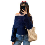 Early Autumn Atmosphere Wearing A Mah-Song-Sleared Long-Sleeved Knitted Shirt Woman 2025 New Single-In-Wear Temperamental Top
