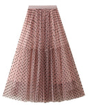 Autumn And Winter Net Yarn Half Body Cake Skirt Super Umbrella Skirt Long Heavy Industry Embroidery A Word Skirt Ponpong Net Yarn Skirt