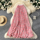 Sweet Literary And Artistic Small Fresh Broken Flowers Half-Dress Girl Spring And Summer 2026 New High-Waist A Word Loose Big Swing Skirt