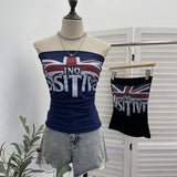 Real Picts Picts Letter Print With Chest Pads Tective Brae Girl Body Sexy Sleeveless Short Top 1586