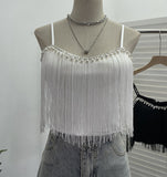 Real Shot Ins Wind Network Red Tuxedos Diamond Sleeveless Top Wearing Umbilical Cord Vest 9006