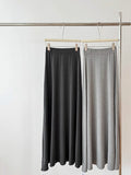 2025 Summer Summer Modal Dress Women Feel Loose Soft Casual Simple Gray Hip Long Skirt