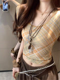 Hottie Thromy U-Neck Long-Sleeved T-Shirt Girl In The Spring Do Not Go To The Waist-Repair Bottom Shirt With A Short Blouse