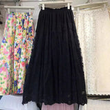 Big Swinging Flower Lace Fairy Dress 2025 Spring New Korean Version Of The Tight Waist Heavy Industry Embroidery Skirt Half-Body Skirt