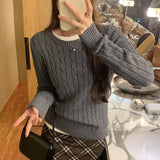 Mahua Texture Shoulder Knitted Bottom Shirt Women's Autumn And Winter 2025 New Korean Senior Sense College Style Coat