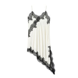 Autumn 2025 New Female Fashion Sexy Hot Lace Asymmetric Dress 5919200