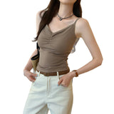 French Unique Thin Shoulder Strap-Repair V-Necked Spice Girl 2025 New Summer Sleeveless Sling