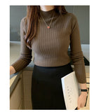 Half-High Collar Bottomed Shirt Women With Thin 2026 Spring And Autumn New Long-Sleeved Knitted Shirt Top