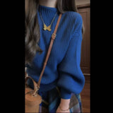 Hepburn Retro Suit Female Autumn And Winter Temperament Small Fragrant Goddess Fan Senior Sweater Half-Body Skirt Two Sets