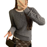 Mahua Texture Shoulder Knitted Bottom Shirt Women's Autumn And Winter 2025 New Korean Senior Sense College Style Coat