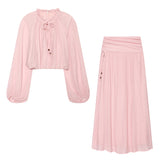 2026 New Summer Wooden Ear Stupor Blouse 1334190 Skirt 1334196 Set