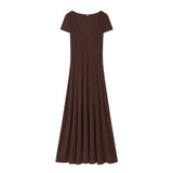 2026 Spring And Summer New Women's V-Neck Threaded Short-Sleeved Dress 4174038