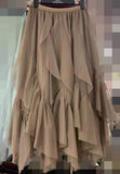 Irregular Lotus Leaf Yarn Skirt Half-Dress Woman 2025 Autumn And Winter New High-Waist Long-Scared Yarn Fairy Dress