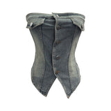 Real Shooting Babes Cowboy Tsets Single-Breasted Single-Breasted Slime Strap Wrap Vest 2838