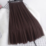 Big Swing Net Dress 2025 Autumn And Winter New Female A Word 20 Pieces Of Splicing Yarn Skirt In The Long Skirt Skirt Umbrella Skirt