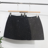 Real Shooting Explosion Small Scented Squint A Short Skirt Women Winter High Waist This Pack Hip Anti-Walking Short Skirt 1312