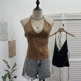 Wash Water Cowboy Hanging Neck Strap Rivet Sling Slings Waistline Hottie Naked Back Tie Woman 615