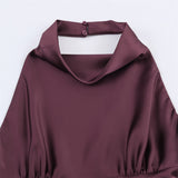 Autumn 2025 New Women's Fashion Sexy Hot Babes Silk Stanty Dress 9106331