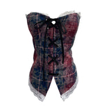 Real-Patting Hottie With Chest Pads With Bra Lace Spliced Slings Slings Women Wearing Short Tops