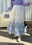 Half-Dress Casual Flowers 3D Embroidery Commuting With Long Skirts For Women