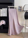 High-Grade High-Rise Thin Long-Skinny Vinegar Silk Silk Skirt 24 Summer New Bag Fishtail A-Word Dress