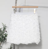 Three-Dimensional Rose Flower Half Skirt Fluffy Skirt Tight High Waist Thin A Short Skirt Woman 9099