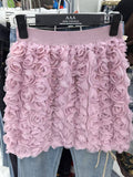 Korean Temperament White High-Waisted Three-Dimensional Rose Decorated With Feminine Short Skirt Sweet Age-Retraction A-Word Ass-Buffed Short Skirt