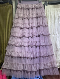 French Gentle Wind Mesh Dress Women's Autumn And Winter New Sweet High-Rise Layer Cake Skirt Temperament Shalin Skirt