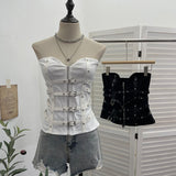Gothic Style Splicing Pu Leather Buckle Zipper Open Shirt Braid Repair Vest Sleeveless Top Lady 1199