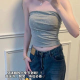 Spice Girls Music Festival Wears A Hot Diamond Tightness Without Strap Slings Slings Waists For Women's Summer Wrapping Bras Short Blouse