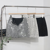 Slide Dress Skirt Girl Babes A Small Silver Shiny Light Short Skirt 8258