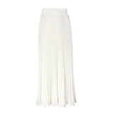 2025 New Women's Color Metallic Metallic Luster 100-Folded Dress Long Organ Skirt Half-Dress Skirt