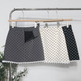 Han's Sweet Commuter Wave Half Dress Woman High Waist Thin Splicing Lace Side A Word Short Skirt 6882