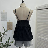 Vintage Cowboy Sling Vest Female Summer Split Press Line Back Tight To Wear Sleeveless Top 838