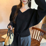 High-End Sense With The Waist V-Neck Knitted Bottom Shirt Women's Autumn And Winter 2025 New Beautiful Beautiful Beautiful Korean Top