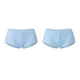 Fashion Sexy Hottie Super Shorts Women Summer New Lace Splicing Low-Rise Thin Elastic Repair Warm Pants