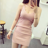 Medium-Long Sling Vest Dress Women's Knitted Summer Lace Bottom Shirt Sexy Inside Student Korean Version
